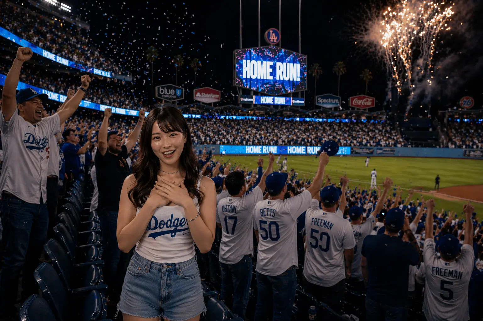 Aya at a baseball game
